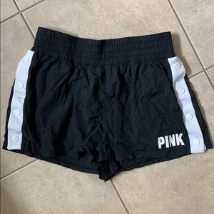 PINK Snap Up Shorts NWOT Black and White